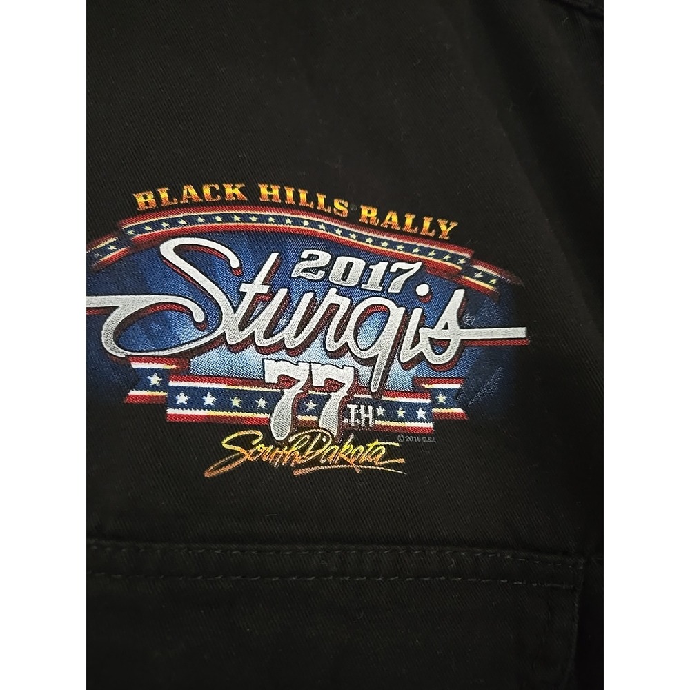 Sturgis 2017 Black Hills Rally 77th Anniversary Sleeveless Biker Shirt Black XL - Picture 4 of 16